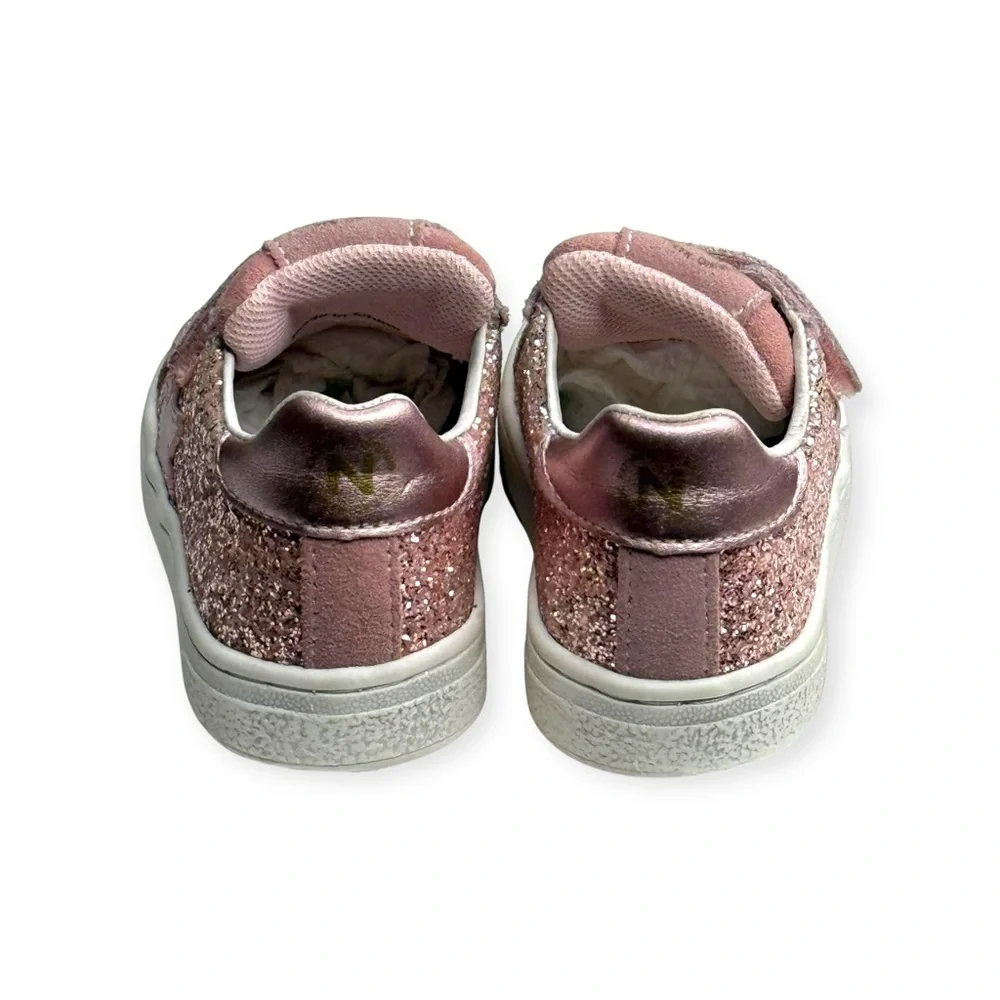 Naturino ★ Pinn VL Glitter Star Italian Suede Sneaker ★ Pink ★ Toddler 8M 25 ★ - Picture 5 of 16